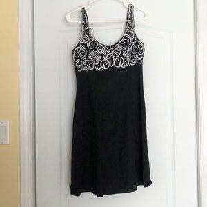 Summer dress with straps, black- white size 6